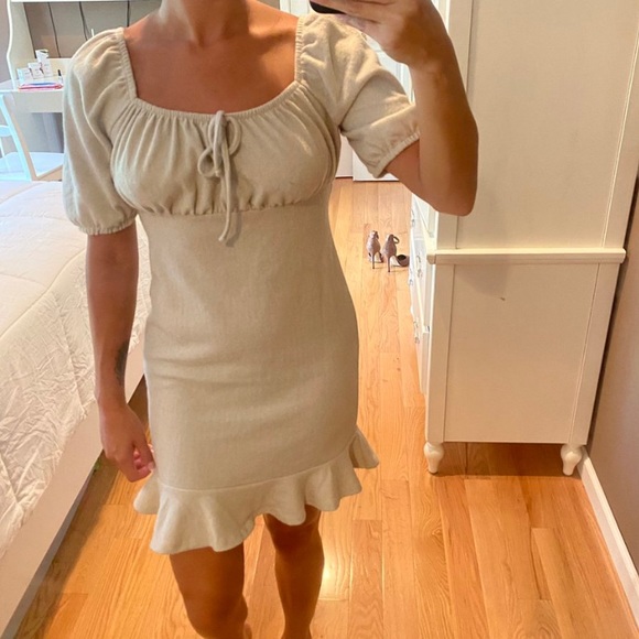 ALMOST FAMOUS BEIGE DRESS - Picture 1 of 4